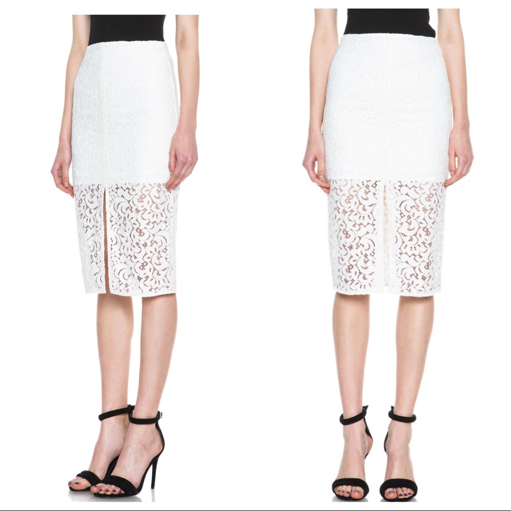 NICHOLAS Pencil Crochet Knit Skirt